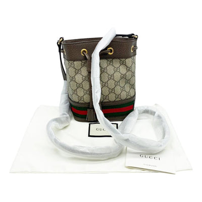 Gucci Bucket Ophidia Mini Supreme Brown Gg Canvas Shoulder Bag