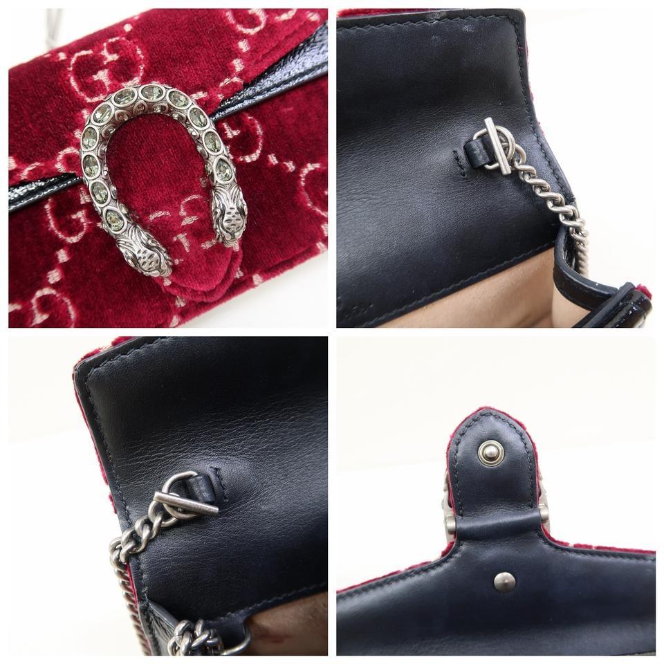 Dionysus super mini velvet crossbody bag Gucci Pink in Velvet - 26905539