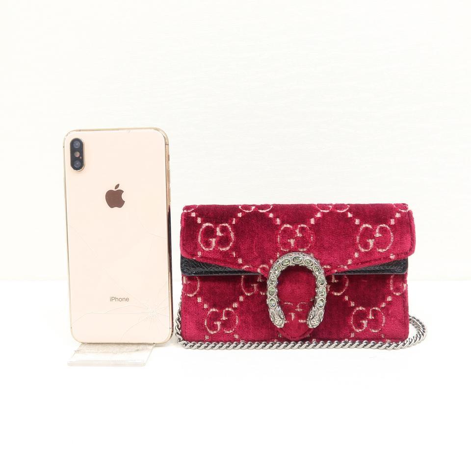 Dionysus super mini velvet crossbody bag Gucci Pink in Velvet - 26905539