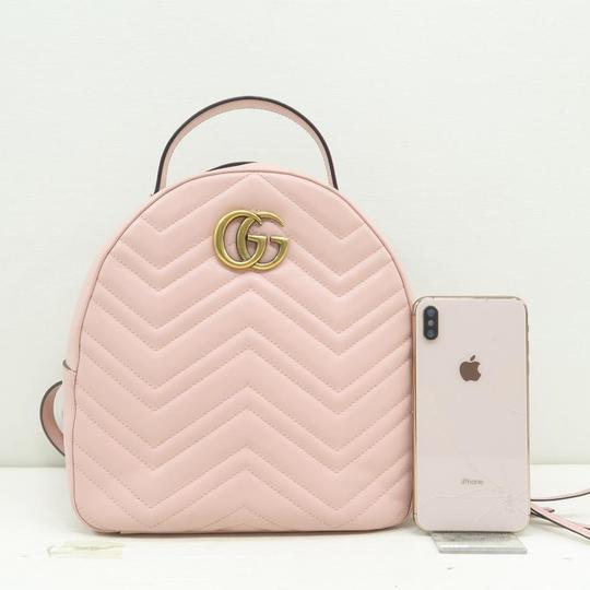 Gucci Matelassé Small GG Marmont Backpack - Pink Backpacks
