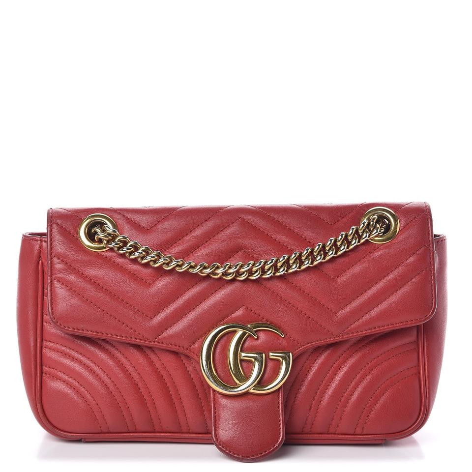 Gucci GG Marmont Small Quilted Shoulder Chain Antique Rose Beige Leath -  MyDesignerly
