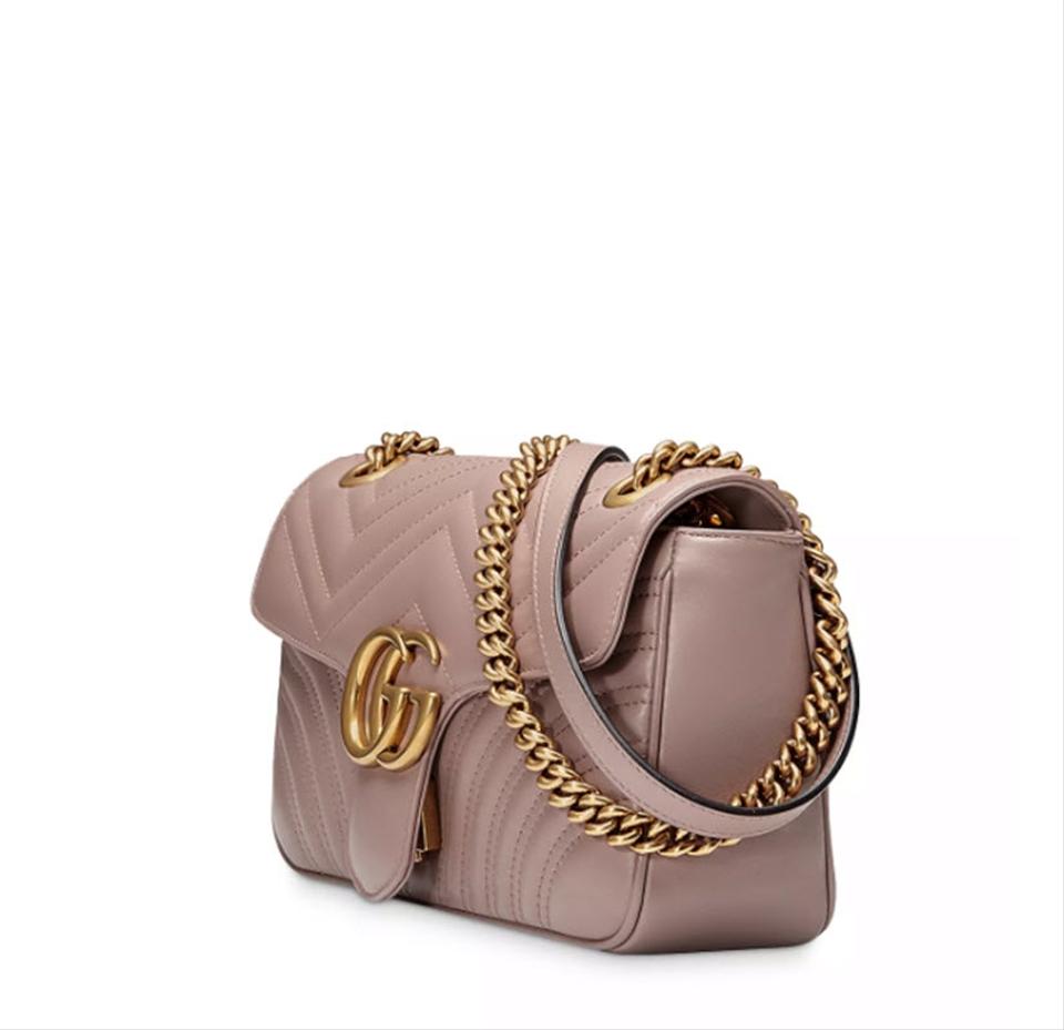 GUCCI GG Marmont Small Shoulder Bag Dusty Pink