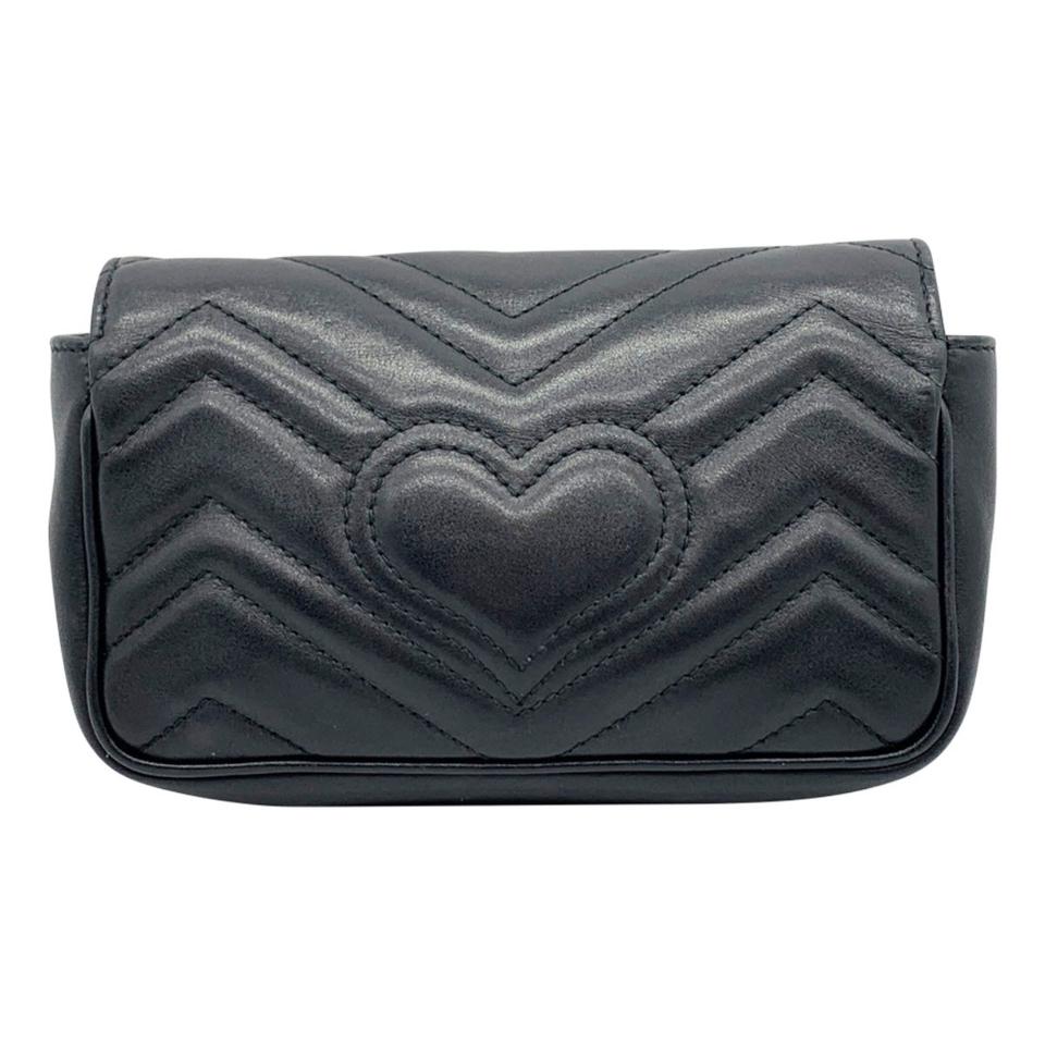 gucci marmont small flap handbag / purse black velvet lightly used