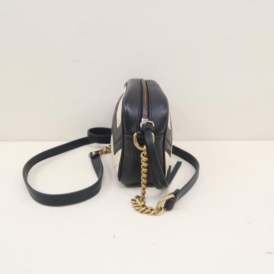 Gucci Marmont Gg Mini Matelass� White Chevron Black Leather