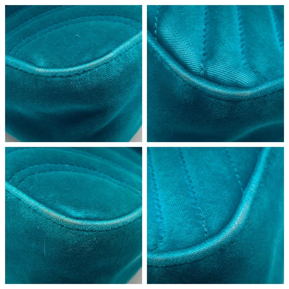 Gucci Marmont Matelasse Small Gg Petrol Blue Velvet Shoulder Bag -  MyDesignerly