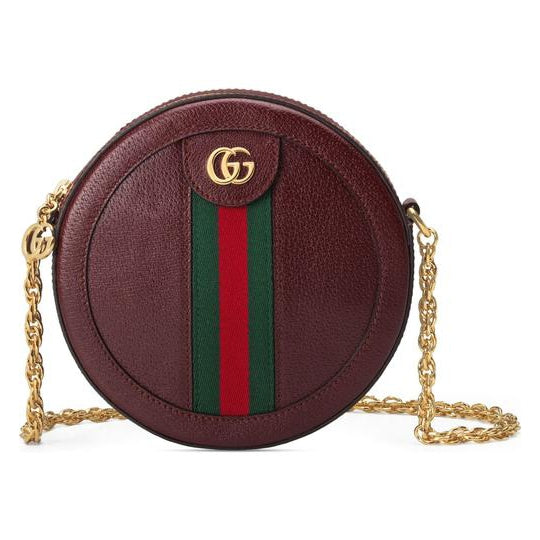 Gucci Mini Ophidia Bordeaux Red Leather Shoulder Bag