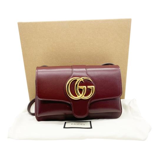 Gucci Small Convertible Arli Gg Bordeaux Burgundy Red Leather