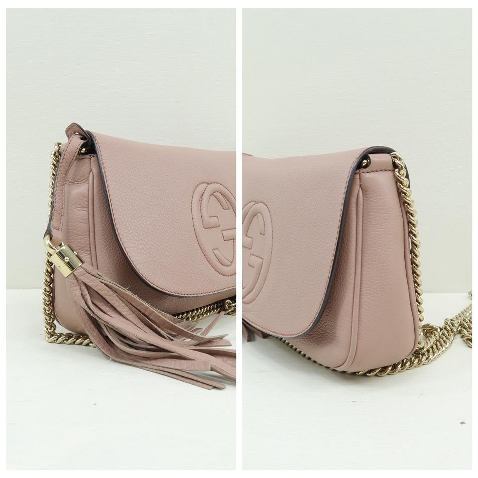 GUCCI Soho Leather Small Disco Bag shoulder pink beige used from