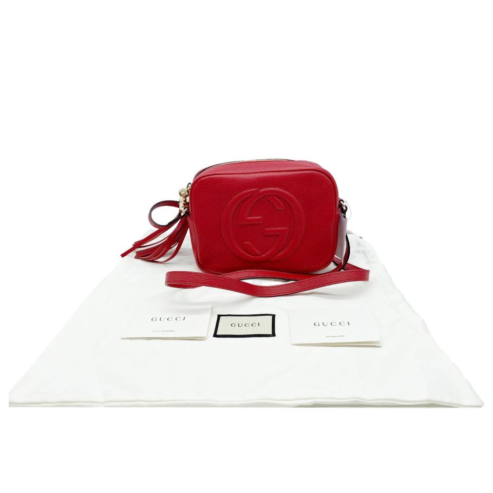 Gucci Red/White/Blue Leather Soho Disco Shoulder Bag