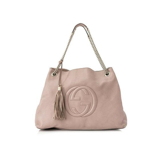 Gucci Pastel Pink Lambskin Leather Chain Soho Tote (Authentic Pre-Owned) -  ShopStyle