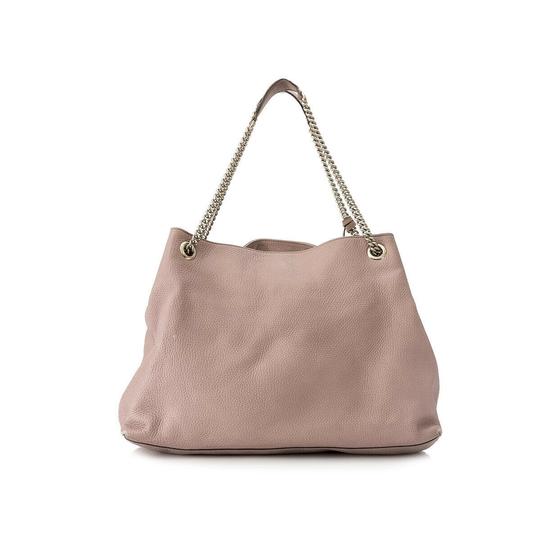 GUCCI Soho Pebbled Leather Large Tote Shoulder Bag Taupe-US