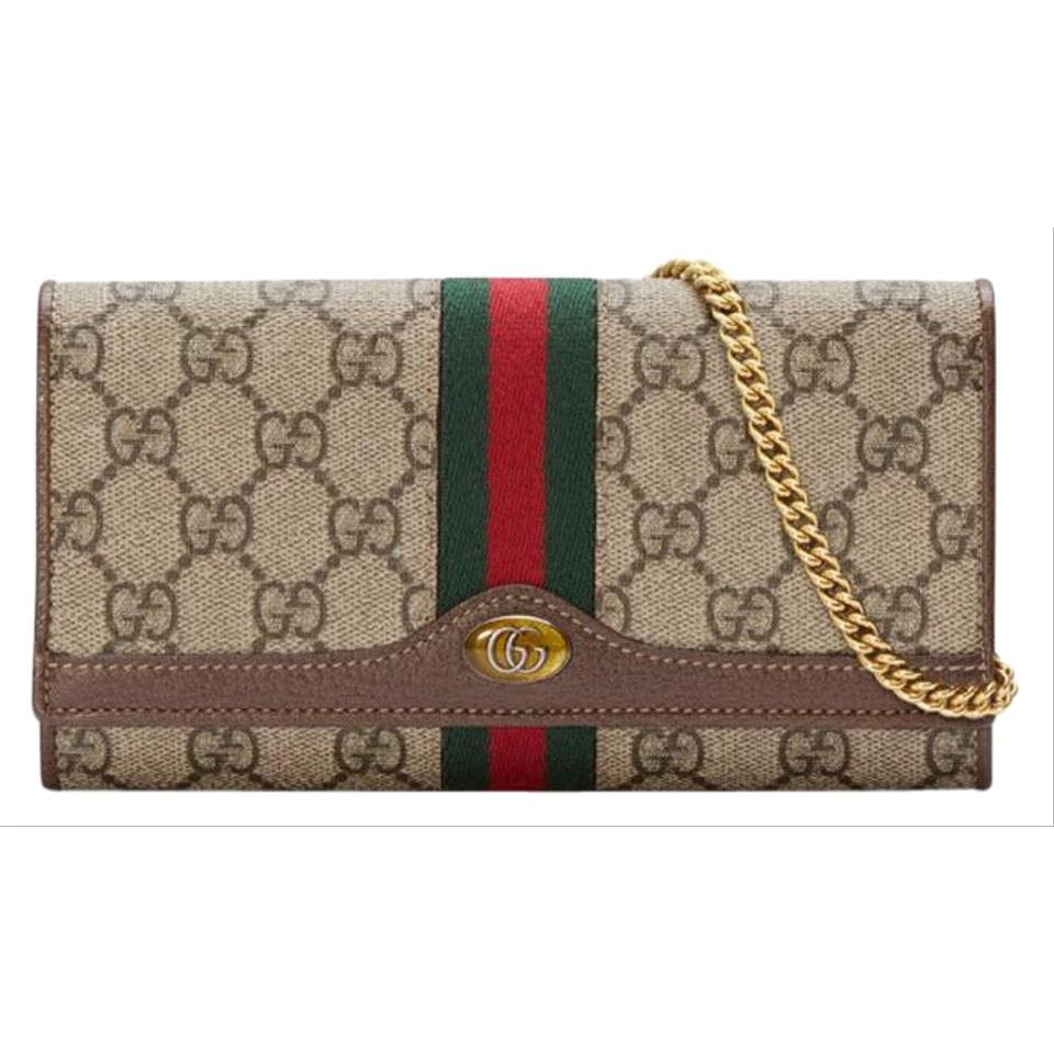 Gucci Wallet on Chain Ophidia Flap Brown Gg Supreme Canvas Shoulder Ba -  MyDesignerly