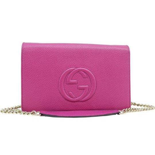 Gucci Wallet on Chain Soho Deeppink Calfskin Shoulder Bag