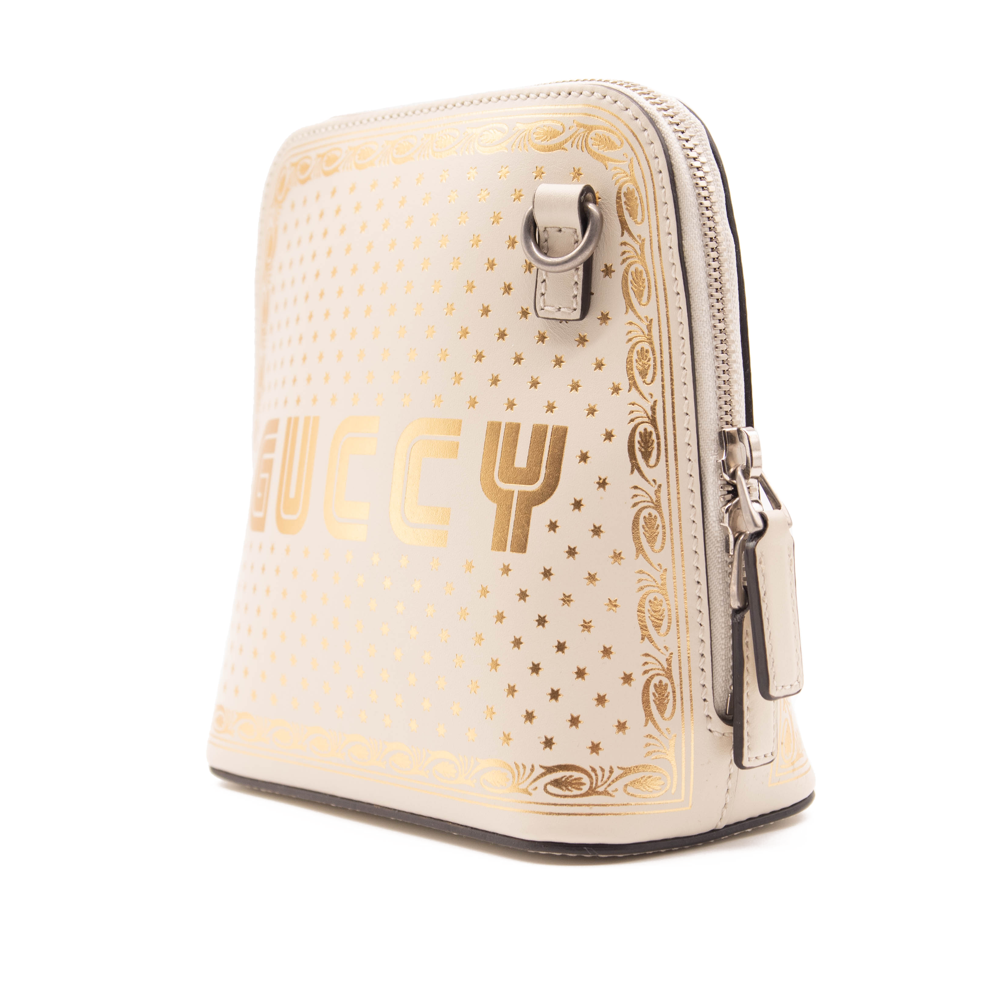 Gucci White Calfskin Leather Star Printed Star Printed GUCCY