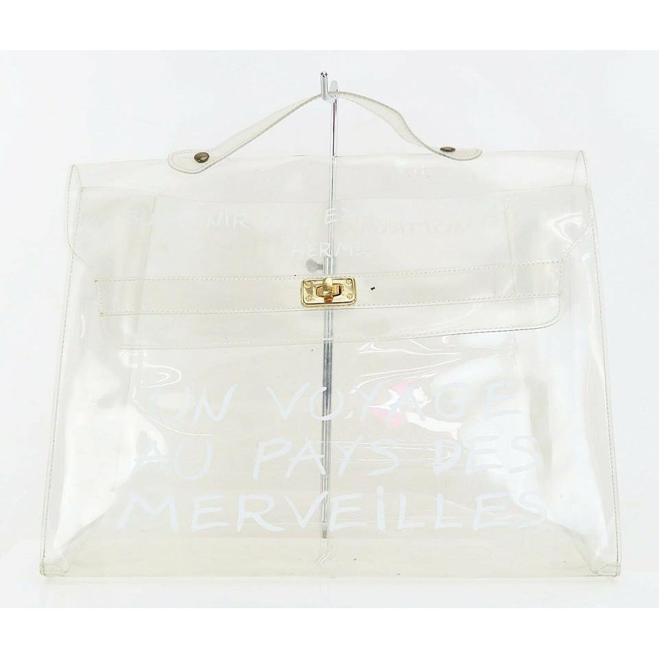 Hermès Kelly L Souvenir De L'exposition Clear Vinyl Beach Bag