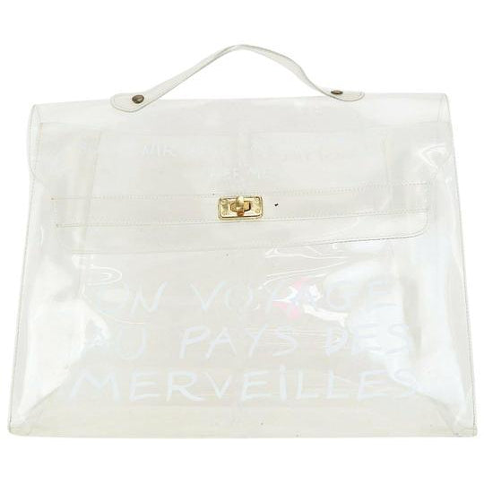 Hermès Kelly L Souvenir De L'exposition Clear Vinyl Beach Bag