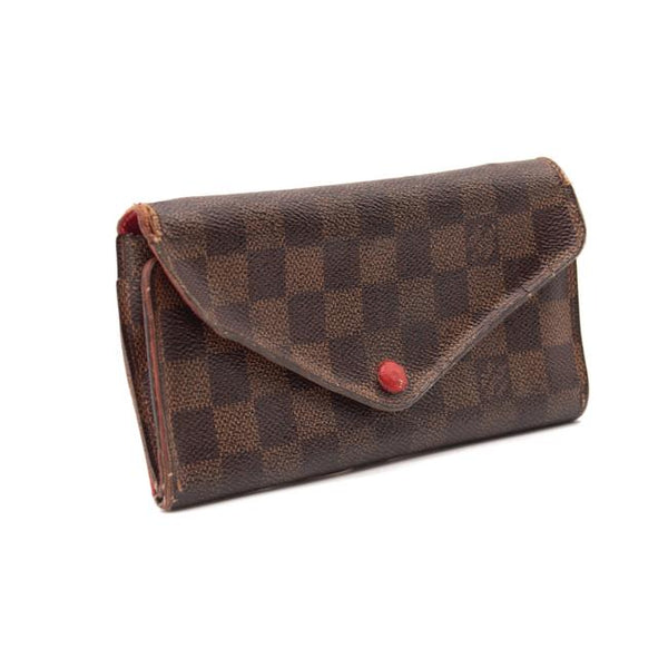 Red Louis Vuitton Double V Wallet Long Wallets