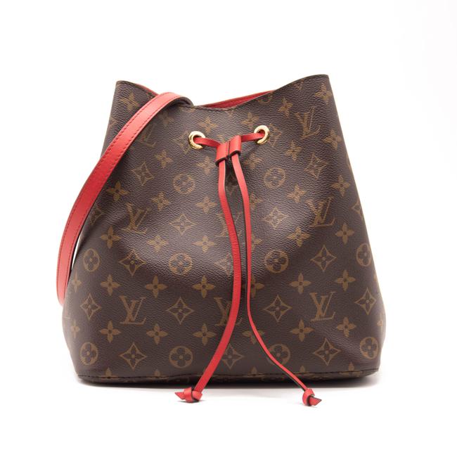 Louis Vuitton Monogram Neonoe Mm Coquelicot Red Coated Canvas Hobo Bag