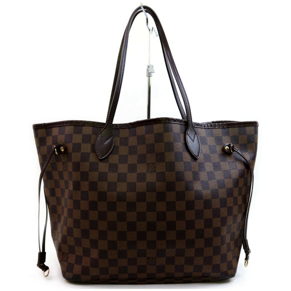 Louis Vuitton Neverfull Bag Mm Damier Ebene Brown Canvas Tote