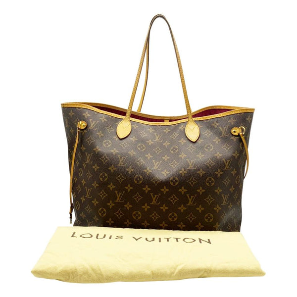 Louis Vuitton Neverfull MM Monogram Canvas Tote Bag, Pivoine