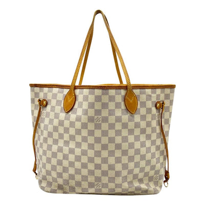 Louis Vuitton Neverfull Mm White Damier Azur Canvas Tote - MyDesignerly