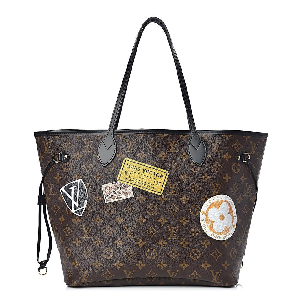 Louis Vuitton Neverfull Monogram World Tour Mm Brown Canvas Tote