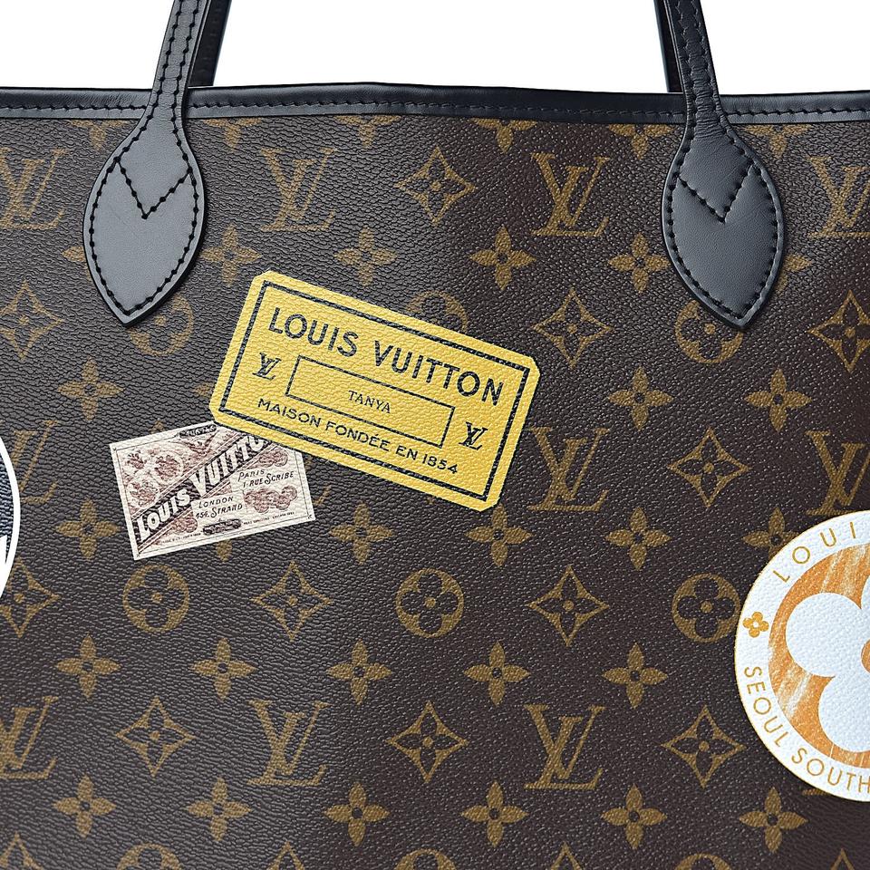Louis Vuitton Neverfull mm Monogram Canvas Tote Bag Brown