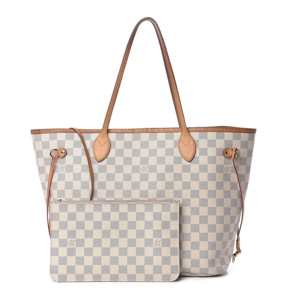 Louis Vuitton Neo Neverfull Damier Azur (Without Pouch) MM Rose Ballerine  Lining in Canvas/Vachetta with Brass - US