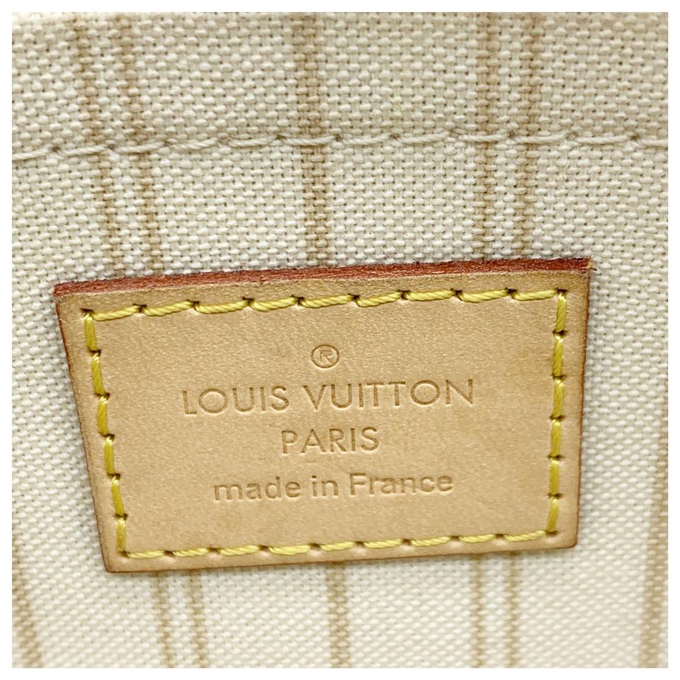 Louis Vuitton Neutrals, Pattern Print Damier Azur Neverfull Pochette L