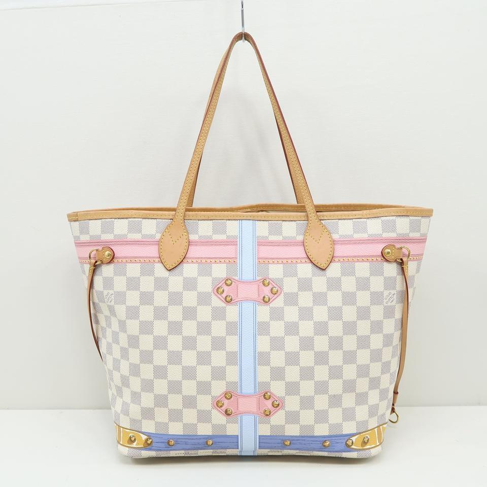 Louis Vuitton Miami Special Trunks Neverfull MM Damier Azur Bag at 1stDibs