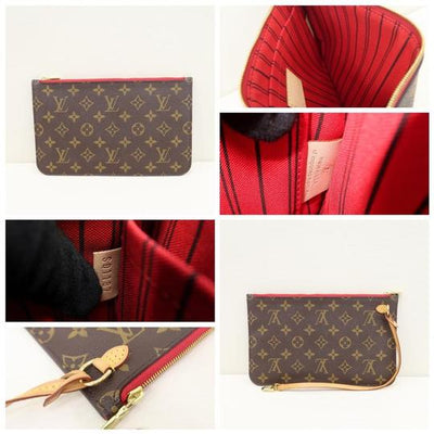 Louis Vuitton Neverfull Neo Mm Cerise with Pouch Brown Monogram Canvas Shoulder Bag