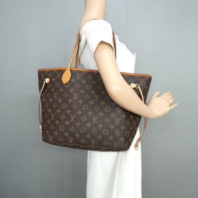 LOUIS VUITTON NEVERFULL MM MONOGRAM PIVOINE PINK TOTE BAG POUCH SOLD OUT!
