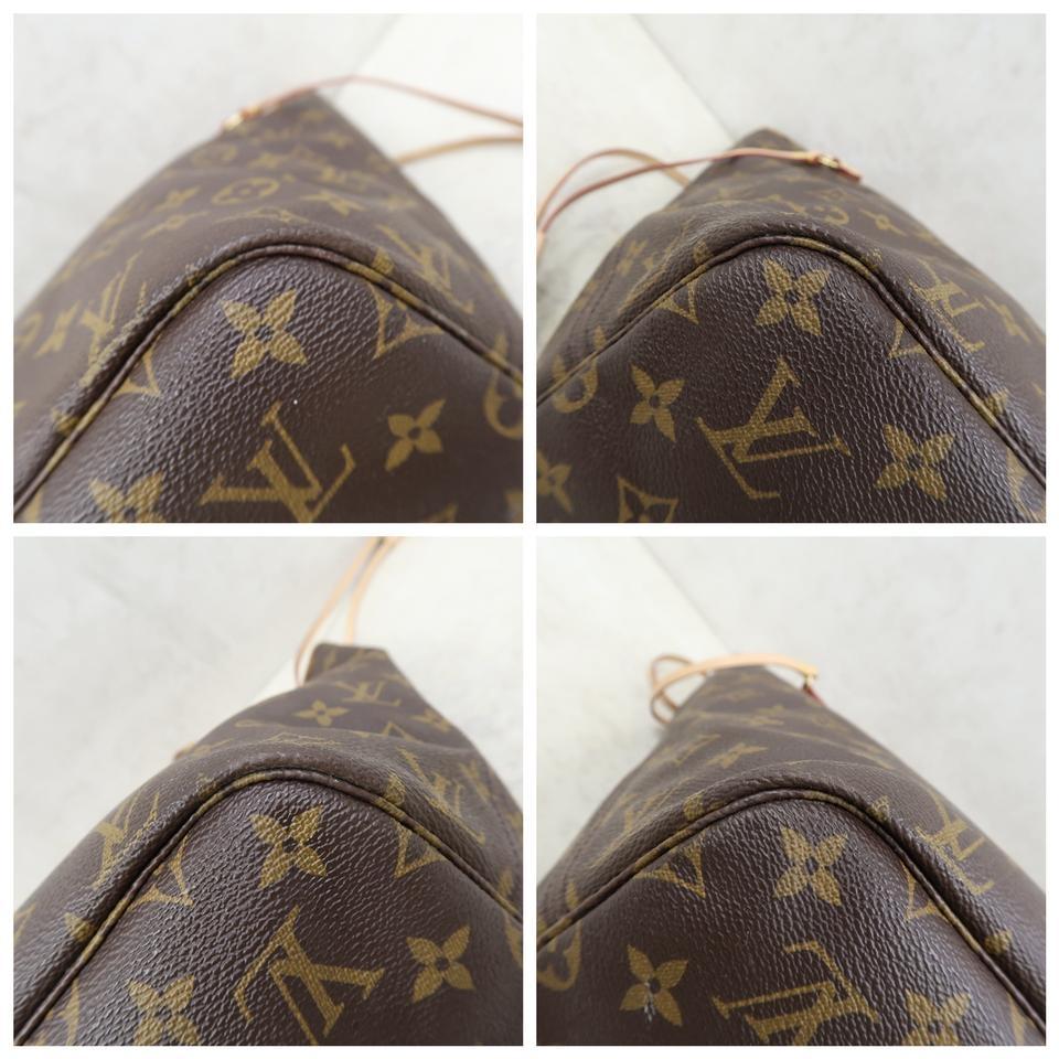 Louis+Vuitton+Neverfull+Pink+Interior+Shoulder+Bag+MM+Brown+Leather for  sale online