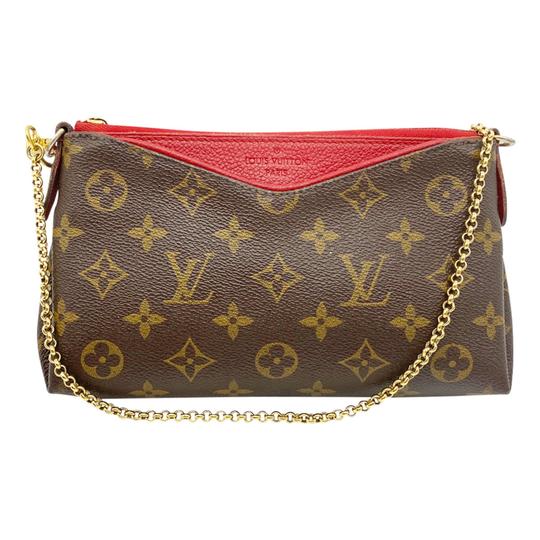 Louis Vuitton  Pallas Clutch Monogram Red Canvas Cross Body Bag