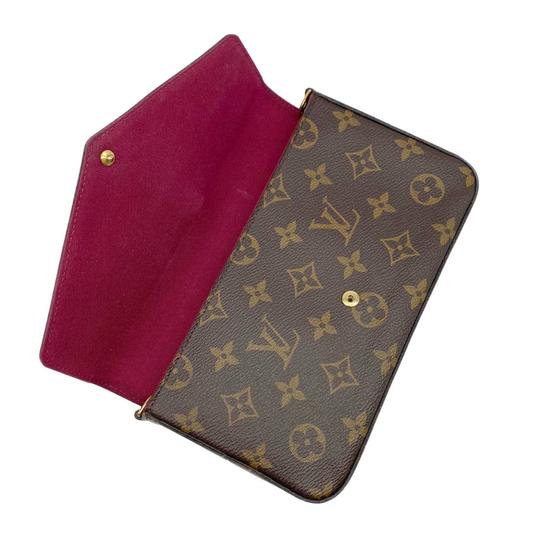 Louis Vuitton Pochette Felicie Womens shoulder bag M61276 brown inside  Fuschia (pink)
