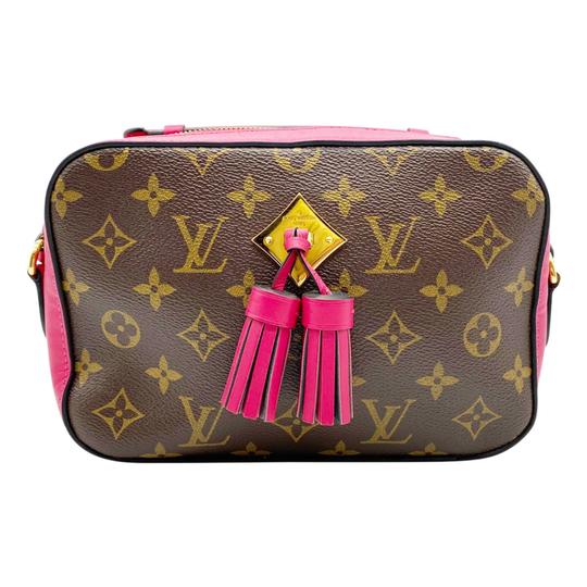 USED Louis Vuitton Saintonge Freesia Pink Monogram Canvas Cross