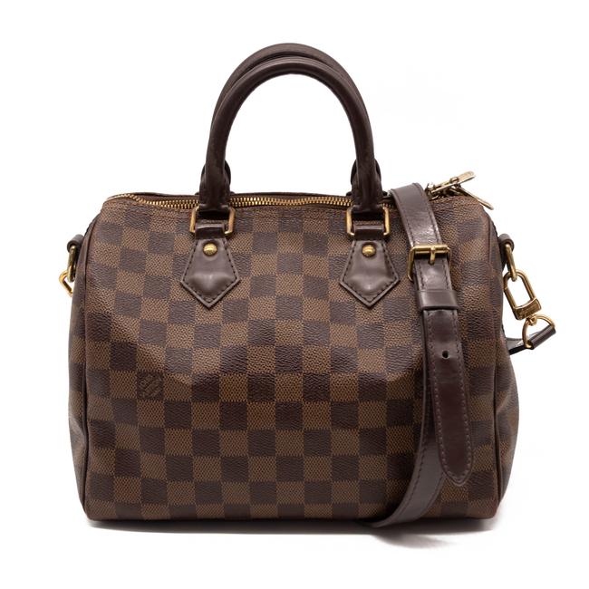 Louis Vuitton Speedy Bandouliere 25 Brown Damier Ebene Canvas Cross Body Bag