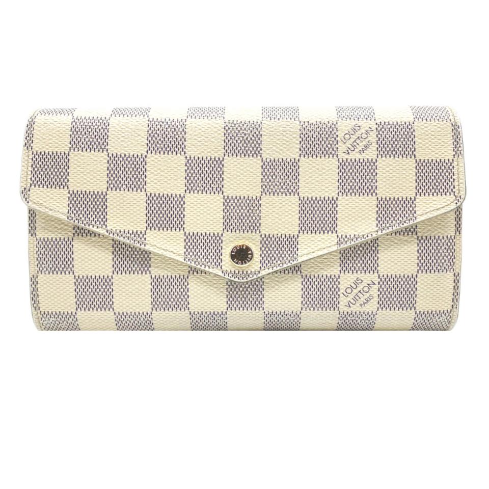 Louis Vuitton White Sarah Damier Azur Wallet Flap