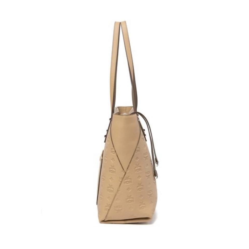 MCM Klara Monogram Shopper New Beige Leather Tote MyDesignerly