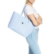 MCM Medium Anya Shopper Pastel Blue Leather Tote