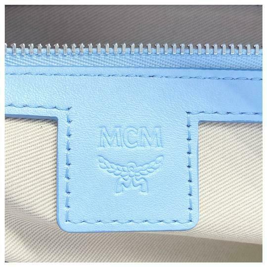MCM Medium Anya Shopper Pastel Blue Leather Tote - MyDesignerly
