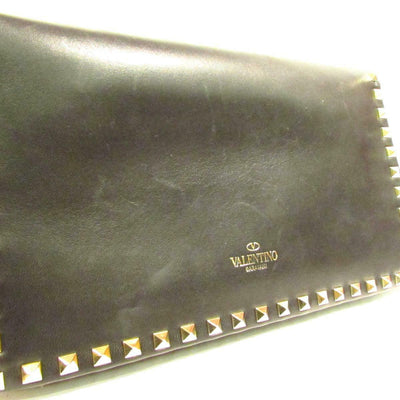 VALENTINO Nappa Rockstud Clutch Black