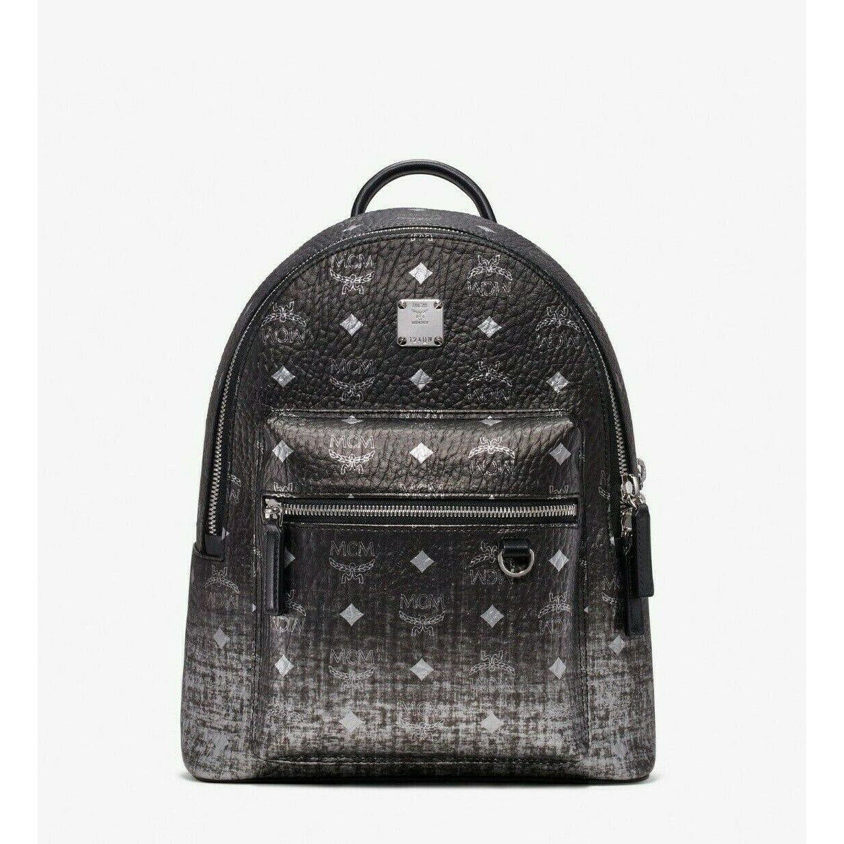 MCM Small Black Silver Gradation Visetos Stark Backpack