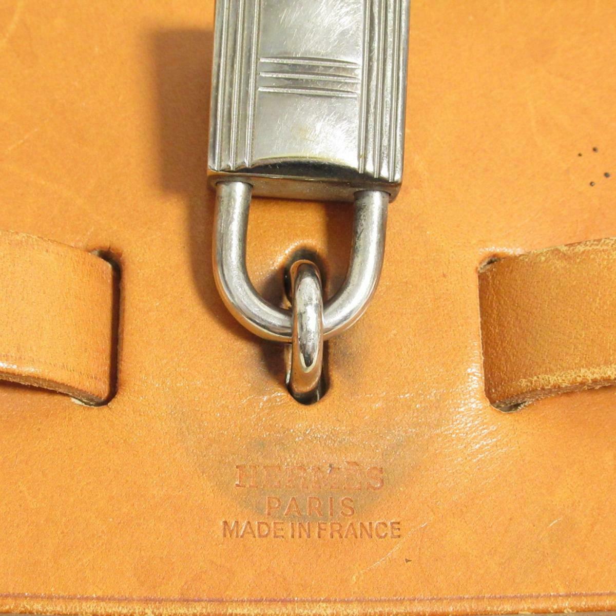 HERMES HERBAG MM 2 in 1 2way Hand Bag □C Brown Beige Toile H Leather 60383