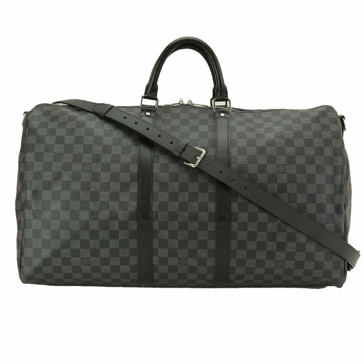 LOUIS VUITTON Damier Graphite Keepall Bandouliere 55 Duffel Bag N41413