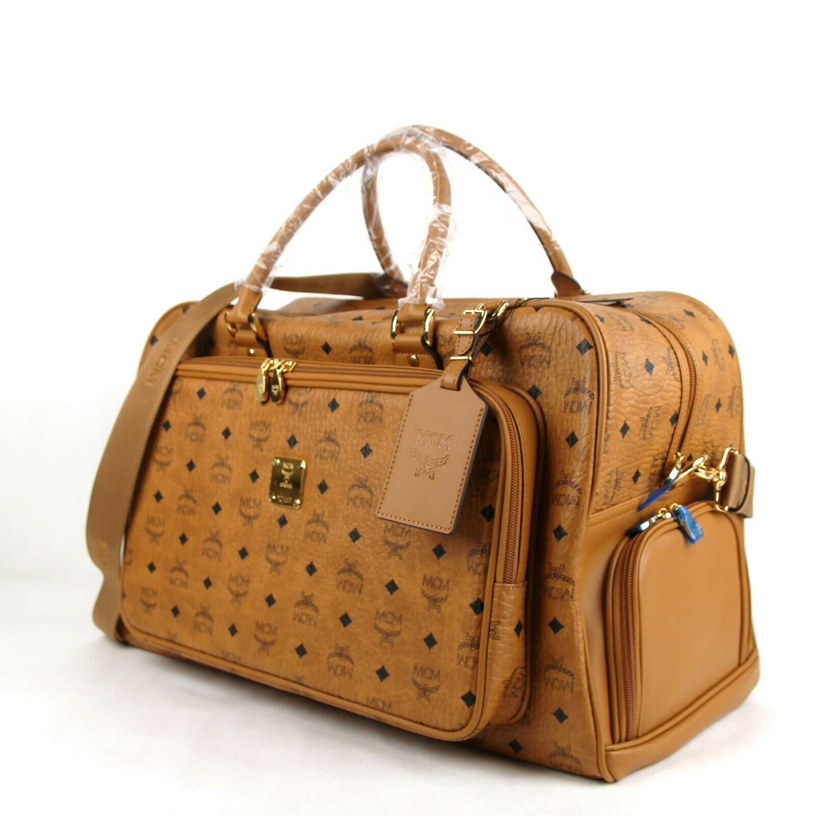 MCM, Bags, Authentic Mcm Visetos Boston Bag Satchel Cognac Brown Preowned