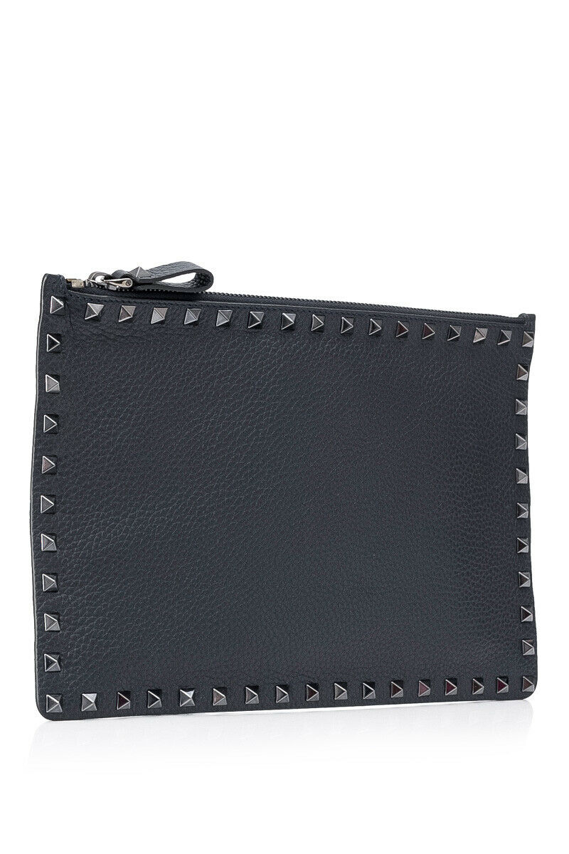 Valentino Rockstud V-Flap Pouch Clutch Bag