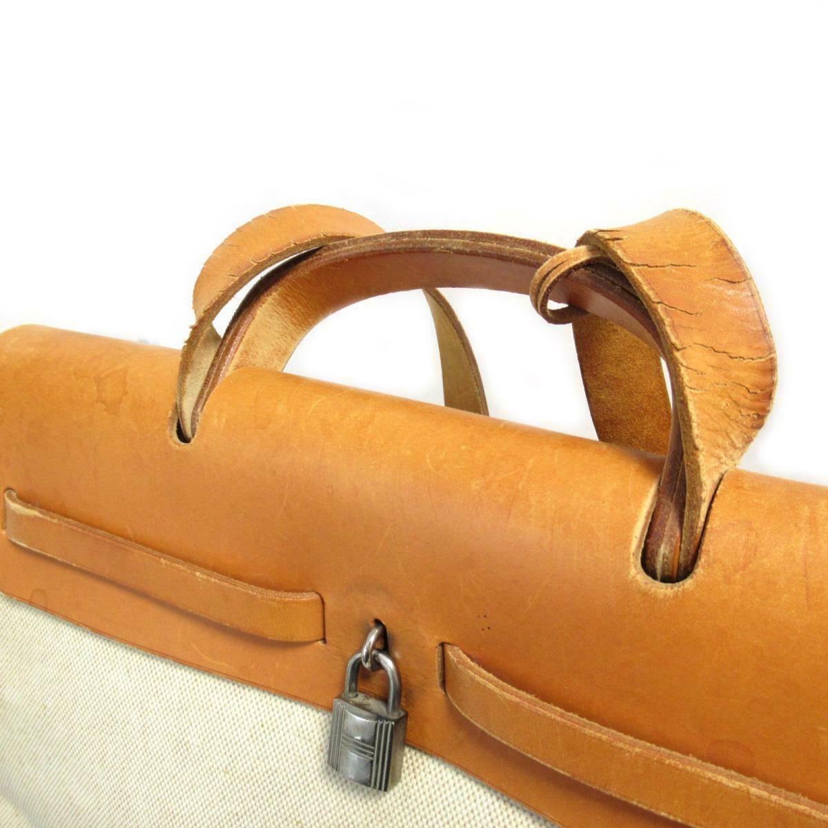  [Hermes] Ale Bag MM 2 Way Handbag Shoulder Bag Toile