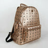 MCM Champagne Gold Coated Canvas Medium Backpack