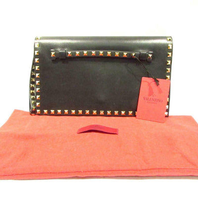 VALENTINO Nappa Rockstud Clutch Black